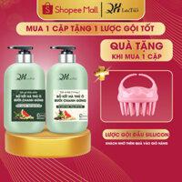 Dầu gội QH Lactus Season Dầu gội bồ kết hà thủ ô bưởi chanh gừng ngăn gàu, kiềm dầu, gãy rụng 500ml