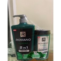 Dầu gội Romano 2 in 1 tắm & gội classic 650g TẶNG KÈM chai 180g