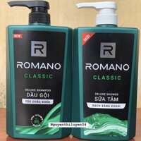 DẦU GỘI SỮA TẮM ROMANO classic 650g sản phẩm mới mẫu mã mới