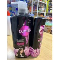 Dầu gội Sunsilk đen óng mượt rạng ngời 650g - Tặng kèm dầu xả (Chai)
