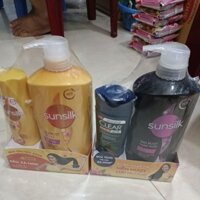 Dầu gội sunsilk đen vàng chai 650g có Tặng  thêm chai 140g như hình