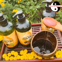 Dầu gội thảo dược hoa cúc handmade 500ml kết hợp hà thủ ô đỏ sả chanh gừng hoa bưởi bạc hà hương nhu kích thích mọc tóc