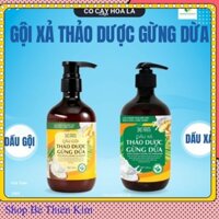 Dầu Gội Thảo Dược Hữu Cơ Gừng Dừa Cỏ Cây Hoa Lá 440gr Dành Cho Mẹ Bầu An Toàn Lành Tính