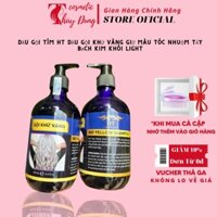 Dầu gội tím HT dầu gội khử vàng giữ màu tóc nhuộm tẩy bạch kim khói light sạch bóng dưỡng ẩm tóc khỏe 500ml