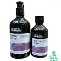 Dầu gội tím khử vàng tóc bạch kim L'oréal Chroma Crème Purple Shampoo 500ml [ Nguyet Le ]