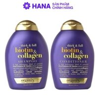 Dầu Gội Và Dầu Xả Dưỡng Dày Tóc OGX Thick & Full + Biotin & Collagen (385ml/Chai)