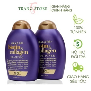 Dầu gội và dầu xả OGX Thick and Full Biotin and Collagen Shampoo 385ml