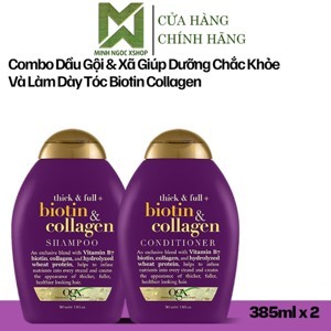 Dầu gội và dầu xả OGX Thick and Full Biotin and Collagen Shampoo 385ml