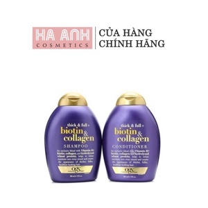 Dầu gội và dầu xả OGX Thick and Full Biotin and Collagen Shampoo 385ml