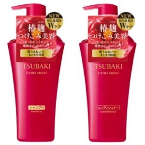 Dầu gội và dầu xả Shiseido Tsubaki Extra Moist - Màu đỏ