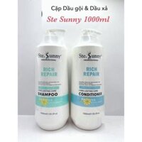 Dầu Gội và Dầu Xả Ste.Sunny Cao Cấp 1000mlx2 Chuyên Phục Hồi Rích Repair Shampoo Conditioner Biotin Collagen - SSGX8080