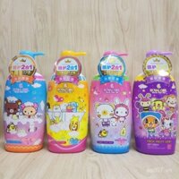 Dầu gội và sữa tắm dưỡng ẩm 2 trong 1 cho trẻ em Royal Girl 580ml, hương hoa trái cây, BB đặc biệt cho trẻ em