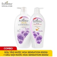 Dầu Gội Và Sữa tắm Enchanteur Hương Nước Hoa 650g (Mầu Tím)
