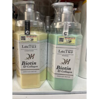 Dầu Gội và Xả Biotin & Collagen QH Lactus season dầu gội đầu cặp ngăn rụng tóc, giảm gàu cho da đầu dầu - 650ml