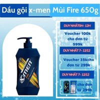 Dầu Gội X-Men Nước hoa Fire 650G, dầu gội đầu nam xmen fire 650g/chai