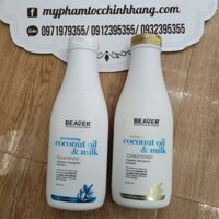 Dầu gội xả BEAVER tinh chất Dừa & Sữa Dừa dưỡng ẩm phục hồi (BEAVER Coconut Oil & Milk Ultra Nourishing Shampoo & Conditioner)