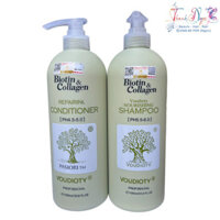 Dầu gội xả Biotin & Collagen New Oil Control kiềm dầu mượt tóc 1000mlx2 - TN