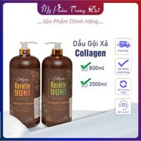 Dầu Gội Xả Collagen Keratin Yuki ShopXinh+ Giảm Rụng Tóc Kích Mọc Tóc Phục Hồi Tóc Hư Tổn Mềm mượt