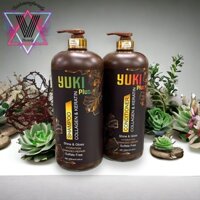 Dầu Gội Xả Collagen Keratin YUKI PLus 2000ml