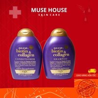 Dầu Gội Xả Dưỡng Dày Tóc Ogx Thick & Full + Biotin & Collagen Shampoo Conditioner 385ml - Muse House