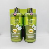 Dầu Gội Xả Hoa Nhài Luo’ais Keratin Organic Phục Hồi Chuyên Sâu 750MLx2