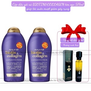 Bộ dầu gội - xả kích thích mọc tóc Biotin & Collagen - 577ml