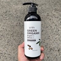 Dầu gội xả LEVA Green Organic siêu mượt phục hồi Argan & Olive oil ( hương nước hoa) 500mlx2 T