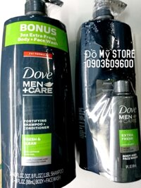 Dầu gội & xả nam 2in1  Dove Men+Care 2 in 1 Shampoo and Conditioner-Fresh and Clean(1.18l)