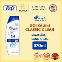 Dầu Gội Xả Nhập Mỹ Head & Shoulder Classic Clean 370mL Phục Hồi Tóc Hư Tổn