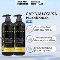 Dầu Gội Xả Phục Hồi Collagen & Keratin TOP NEW, Dung tích 1600ml/ Cặp