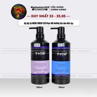 Dầu Gội Xả Phục Hồi Dưỡng Sâu Trà Xanh Green Tea Meiki 780ml - gội xả meiki chính hãng