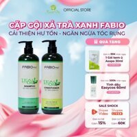Dầu gội xả sạch gàu ngăn gãy rụng phục hồi tóc hư tổn tinh chất trà xanh FABIO Tea Tree Essence 800ml - Mỹ phẩm Xuân Thì