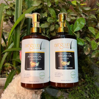 Dầu gội, xả siêu bóng mượt phục hồi tóc hư tổn, kiềm dầu sạch gàu Argan Deluxe Care 800ml