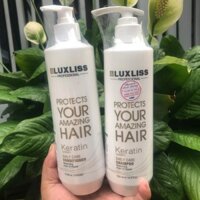 Dầu gội xả siêu dưỡng tóc Luxliss Protects Your Amazing Hair KERATIN Daily Care 500mlx2 _{NEW}_