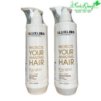 Dầu gội xả siêu dưỡng tóc Luxliss Protects Your Amazing Hair KERATIN Daily Care 500mlx2 ( MK )
