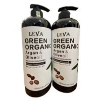 Dầu gội xả siêu mượt phục hồi LEVA Green Organic Argan & Olive oil ( hương nước hoa) 1000mlx2