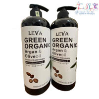 Dầu gội xả siêu mượt phục hồi LEVA Green Organic Argan & Olive oil ( hương nước hoa) 1000mlx2 - TN