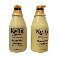 Dầu gội xả vàng phục hồi tóc hư Kella Revitalizing Natural Oil & Kerain 500mlx2