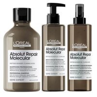 Dầu Gội Xả & Xịt dưỡng L’oreal phục hồi tóc chắc khoẻ Absolute Repair Molecular 1500ml