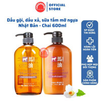 Dầu gội,dầu xả, sữa tắm mỡ ngựa Nhật Bản - Chai 600ml