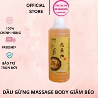 DẦU GỪNG massage body  giảm béo săn chắc cơ thể đả thông kinh lạc dùng trong spa - Chai 1 Lít
