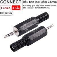 Đầu hàn jack 2.5mm stereo TRS vỏ nhựa OD5mm 1 chiếc - 2.5mm stereo TRS solder connector