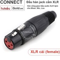 Đầu hàn XLR cái 3 pin nhân đồng mạ vàng Jiasound YM004BG - XLR 3 pin female solder connector