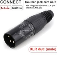 Đầu hàn XLR đực 3 pin nhân đồng mạ vàng Jiasound YM003BG - XLR 3 pin male solder connector