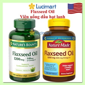Dầu hạt lanh Flaxseed Oil 1000mg - Tốt tim mạch, hệ thần kinh