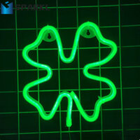 Dấu hiệu Neon cỏ ba lá SPARKL, đèn LED nhựa St. Đèn Neon ngày của Patrick, Đèn tường USB xanh / chạy bằng pin Trang trí tiệc đêm