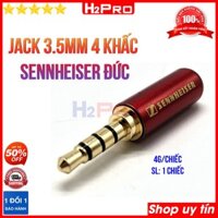 Đầu jack 3.5mm 4 khấc Sennheiser Đức H2Pro cao cấp đầu đồng (1 chiếc), jack 3.5 4 ngấn rời chuyên dụng để hàn dây loa (Chiếc)