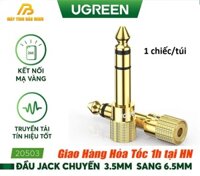 Đầu jack chuyển đổi âm thanh từ cổng 3.5mm cái sang cổng 6.5mm đực chính hãng UGREEN 20503 - Hàng chính hãng