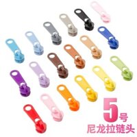 Đầu kéo khóa kéo nylon số 5 bằng nhựa dày màu trắng và nhiều màu sắc, phụ kiện kéo túi