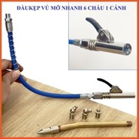 Đầu kẹp vú mỡ nhanh 6 chấu 1 cánh , đầu bơm mỡ bò, đầu bơm mỡ bôi trơn, kẹp vú mỡ vừa các vú mỡ 6,8,10,12 ly